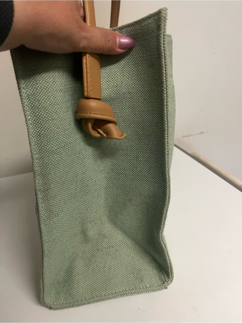 Spartina 449 Daufuskie Island Embroidered Jute Tote Bag Leather Handle Coastal - Picture 6 of 12